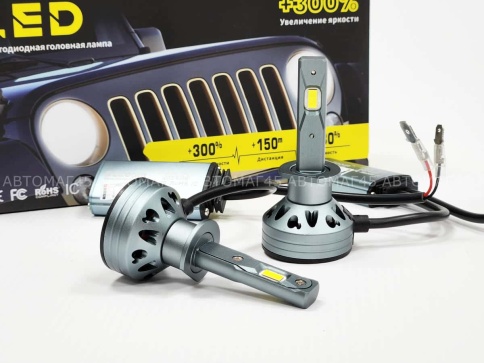 Ruzoom F9A-T2  светодиодные лампы LED 2шт H1 12В 60W 6000K 6000Lm гарантия 6мес    фото 4