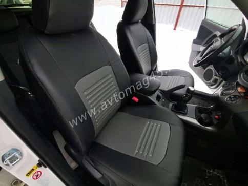Авточехлы  Toyota RAV4 Тойота Рав4 2006-2012г XA30 экокожа черно-серая    фото 4