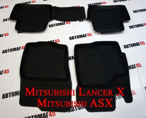 Коврики в салон Mitsubishi Lancer 10 с 07г ASX с 10г Peugeot 4008 Citroen C4 Aircross c 11г комп 4шт фото 1