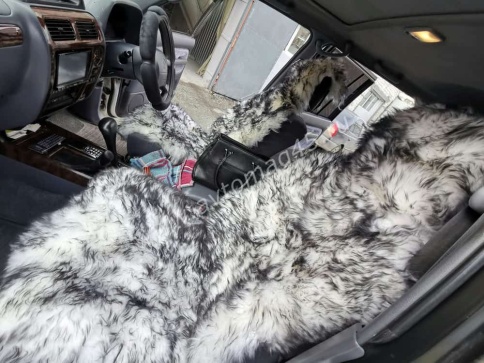 PSV Jolly Extra Накидки на сиденье длинный ворс бело-черный 140x50 комплект 5шт    фото 11