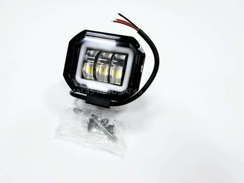 C2R Светодиодная  фара дальний свет квадрат 3 диода + дхо 20W 12-32V 1800Lm 1шт гарантия 1мес G0030T фото 2