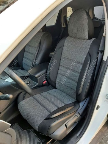 Авточехлы  Nissan X-Trail Ниссан Х-Трейл 2013-2022г кузов T32 жаккард серый Ижевск   фото 15