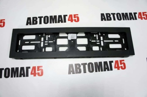 Широкая  рамка номерного знака черная с задней стенкой алюминий    фото 5