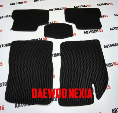 EVA ЭВА  коврики в салон Daewoo Nexia 1994-2016г черные рисунок ромб  комплект 5шт    фото 1