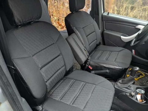 Авточехлы  Lada Largus Ларгус Largus Cross 5 местный 2/3 2012-2021г жаккард черный A10   фото 7