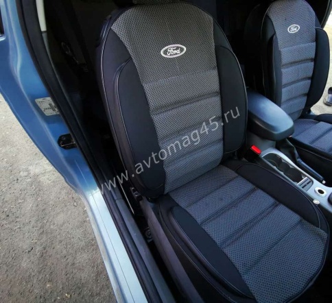 Авточехлы  Ford Focus 2 Форд Фокус 2 жаккард черно-серый Ижевск    фото 3