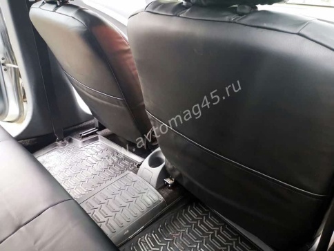 Авточехлы  Nissan Almera Ниссан Альмера 2013-2019г 2/3 экокожа черная красная нить ромб    фото 7