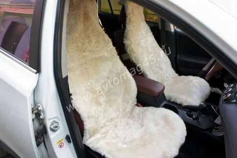 Рус Автотренд  Накидки короткий ворс мутон бежевый 140x55 2шт    фото 13