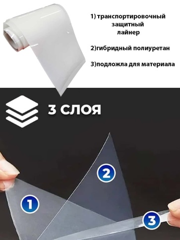 Aurora TPH TOP LUX  бронепленка полиуретан гибрид 160мкр 0,3м x 1м от 0,5м    фото 3