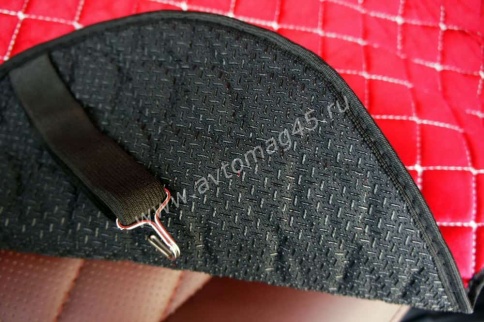 Автотренд  Накидки на сиденье на силиконе без боков велюр красный 2шт    фото 9