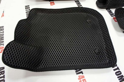 BORATEX  коврики в салон 3D EVA ЭВА Lada XRAY без органайзера черные рисунок ромб комплект 5шт    фото 3