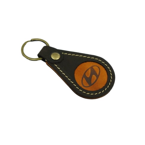 Брелок  на ключ Hyundai Хендай кожа трехслойный фото 2