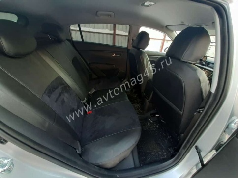 Авточехлы  Kia Rio c 17г X-Line с 17г Hyundai Solaris c 17г экокожа алькант черн сер.н ромб г.Ростов фото 2