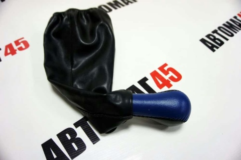 Skyway  Ручка КПП с чехлом ВАЗ 2101 2107 экокожа черно-синяя    фото 3