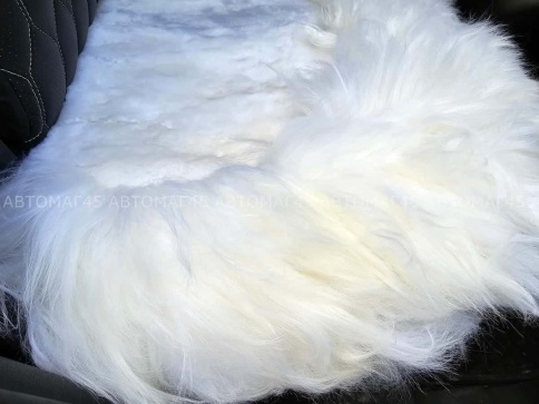Накидка  комбинированная на заднее сидение белый овчина 135x45см 1шт    фото 7