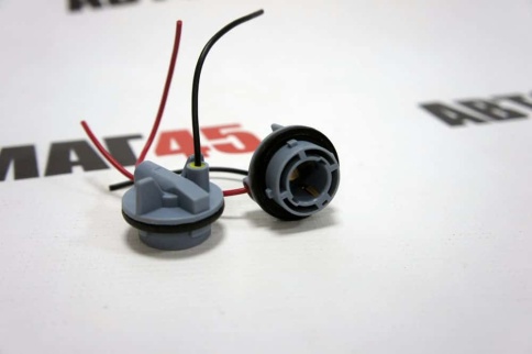 Разъем  P21W BA15S S25 1156 1 контакт  пластиковый поворотный с проводами    фото 1