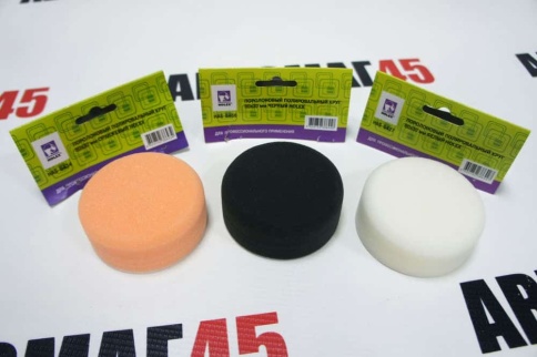 Holex  губка полировальная на липучке 80х30 черный    фото 2