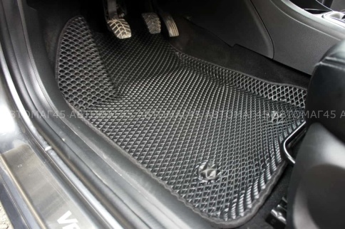 BORATEX  коврики в салон 3D EVA ЭВА Lada Vesta Веста Vesta SW SW Cross NG черные рис ромб компл 5шт фото 3