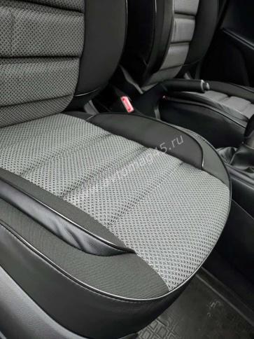 Авточехлы  Kia Rio с 2017г Rio X-Line с 2017г Hyundai Solaris c 2017г жаккард черно-серый Ижевск    фото 2