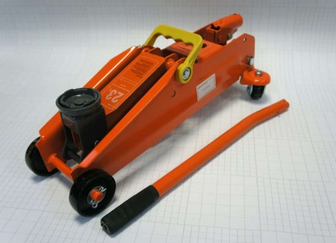 Airline  домкрат 2,3т гидравлический подкатной с фиксатором кейс высота 140-350мм    фото 1