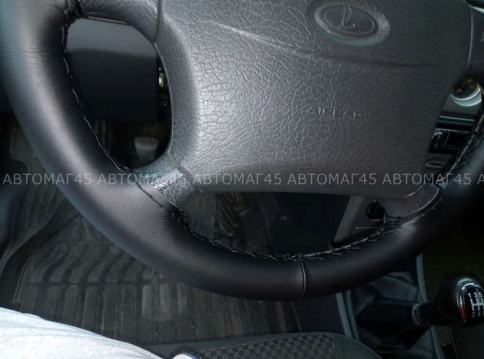 Autoprofi  оплетка руля под шнуровку композитная кожа черная нитки игла    фото 6