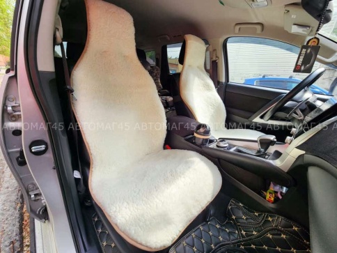 Рус Автотренд  Накидка  короткий ворс молочный на силиконе шерсть 70% Рус 145х55см 2шт    фото 7