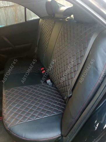 Авточехлы  Mazda 6 Мазда 6 2002-2005г экокожа черная ромб седан Ижевск    фото 6
