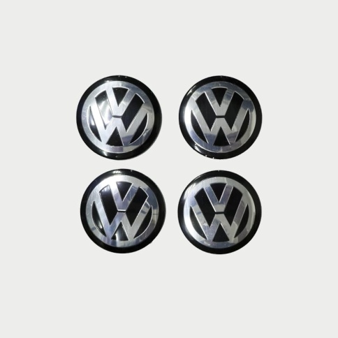 Наклейка на колпаки Volkswagen сферическая изогнутая 5,6см 4шт черная NZD 039 фото 2