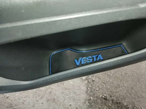 Коврики в ниши Лада Lada Веста Vesta синие буквы 6пр. фото 4
