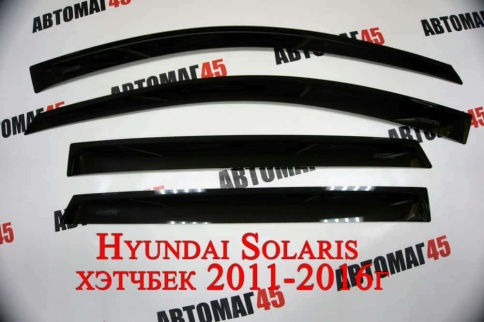 ANVair  дефлекторы окон Hyundai Solaris Хендай Солярис хэтчбек 2011-2017г комплект 4шт    фото 2