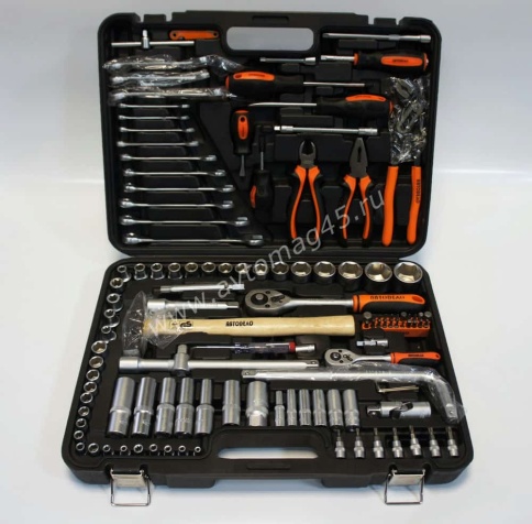 Автодело  набор инструментов 119 предметов 1/2" 1/4" 1/8"   фото 1