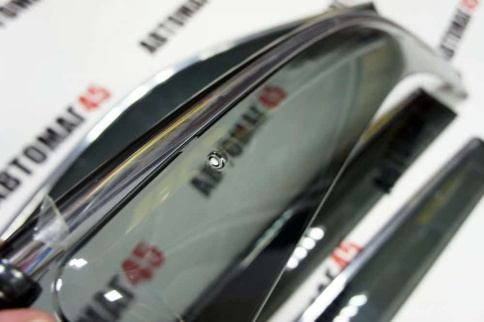 Дефлекторы окон Chery Tiggo T11 Чери Тигго Т11 2005-2013г 2013-2016г хром молдинг комплект 4шт    фото 4