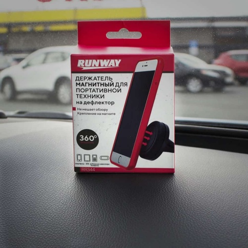 Runway  держатель телефона и планшета на дефлектор магнитный черный    фото 8
