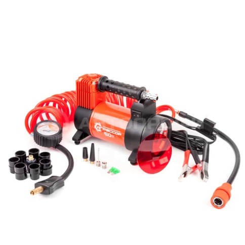 Агрессор  компрессор фонарь 50л 12В 10А 280Вт сумка насадки гарантия 3года AGR-50L    фото 2