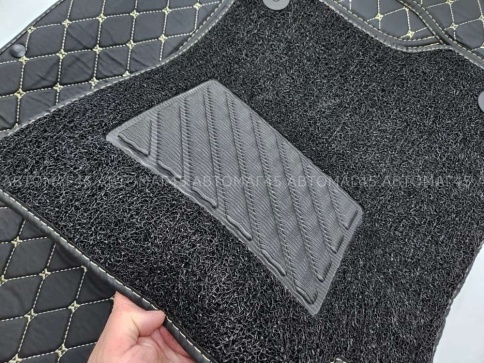 Ковры  5D экокожа Toyota Land Cruiser Prado 150 с 09-18г черный с беж.ниткой+ворс компл Like АКЦИЯ!  фото 6