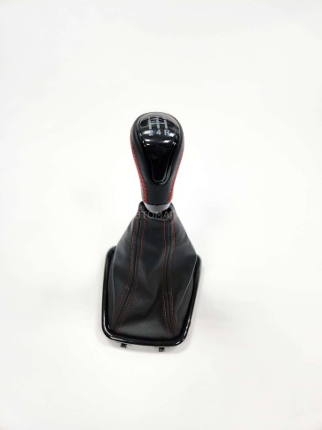 SALMAN Ручка КПП Lada Лада Приора 2 черный лак с красной ниткой в сборе   фото 7