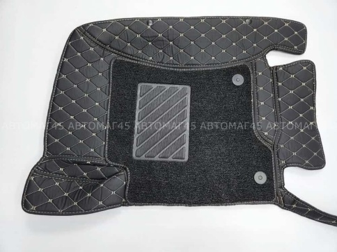 Ковры  5D экокожа Toyota Land Cruiser Prado 150 с 09-18г черный с беж.ниткой+ворс компл Like АКЦИЯ!  фото 9