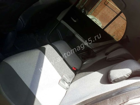 Авточехлы  Toyota Yaris Тойота Ярис 2005-2011г хэтчбек жаккард черно-серый Ижевск    фото 5