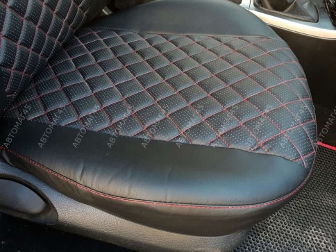 Авточехлы  Mazda 6 Мазда 6 2002-2005г экокожа черная ромб седан Ижевск    фото 7