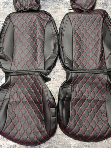 PSV Graf Next чехлы универсальные экокожа черный черный красная нить ромб комплект    фото 7