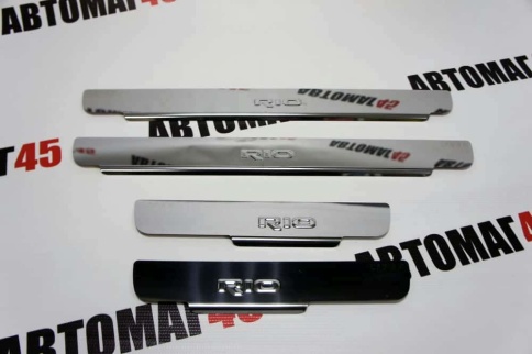 LIDER  Накладки на пороги  Kia Rio 2017-2022г Rio X-Line 2017-2022г 4 шт нержавейка Prime    фото 3