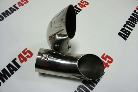 Насадка  на глушитель нержавеющая сталь скошенная ZQX-934 фото 3