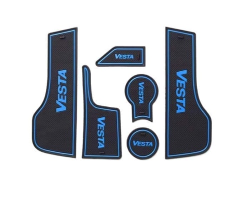 Коврики в ниши Лада Lada Веста Vesta синие буквы 6пр. фото 1