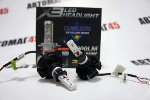 X3 чип  ZES LED 2шт H1 12В 18W 6000K 4400Lm с обманкой гарантия 1мес    фото 2