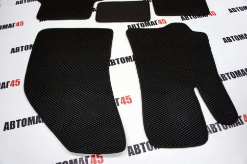 EVA ЭВА  коврики в салон Chevrolet Lanos 2005-2009г черный рисунок ромб комплект 5шт    фото 5
