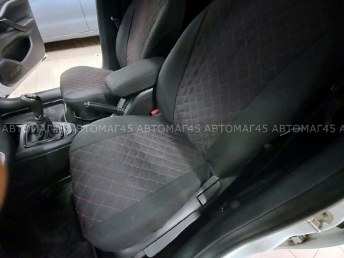 Авточехлы  Lada Vesta Лада Веста седан SW SW Cross жаккард черный с красной ниткой ромб Барс фото 5