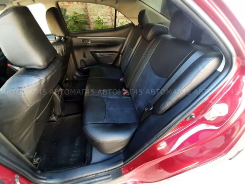 PSV  Авточехлы  Toyota Corolla Тойота Королла 2013-2019г экокожа алькантара черная ромб    фото 2