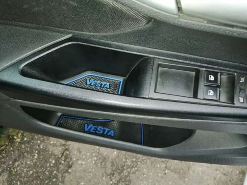 Коврики в ниши Лада Lada Веста Vesta синие буквы 6пр. фото 3