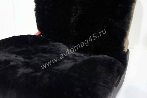 Рус Автотренд  Накидки короткий ворс мутон черный без подклада с боками 140х55см 2шт    фото 9