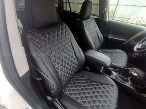 Авточехлы  Toyota RAV4 Тойота Рав4 2012-2019г XA40 экокожа черный модель Байрон    фото 8